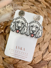 Load image into Gallery viewer, Standard Poodle White Dangle Earrings
