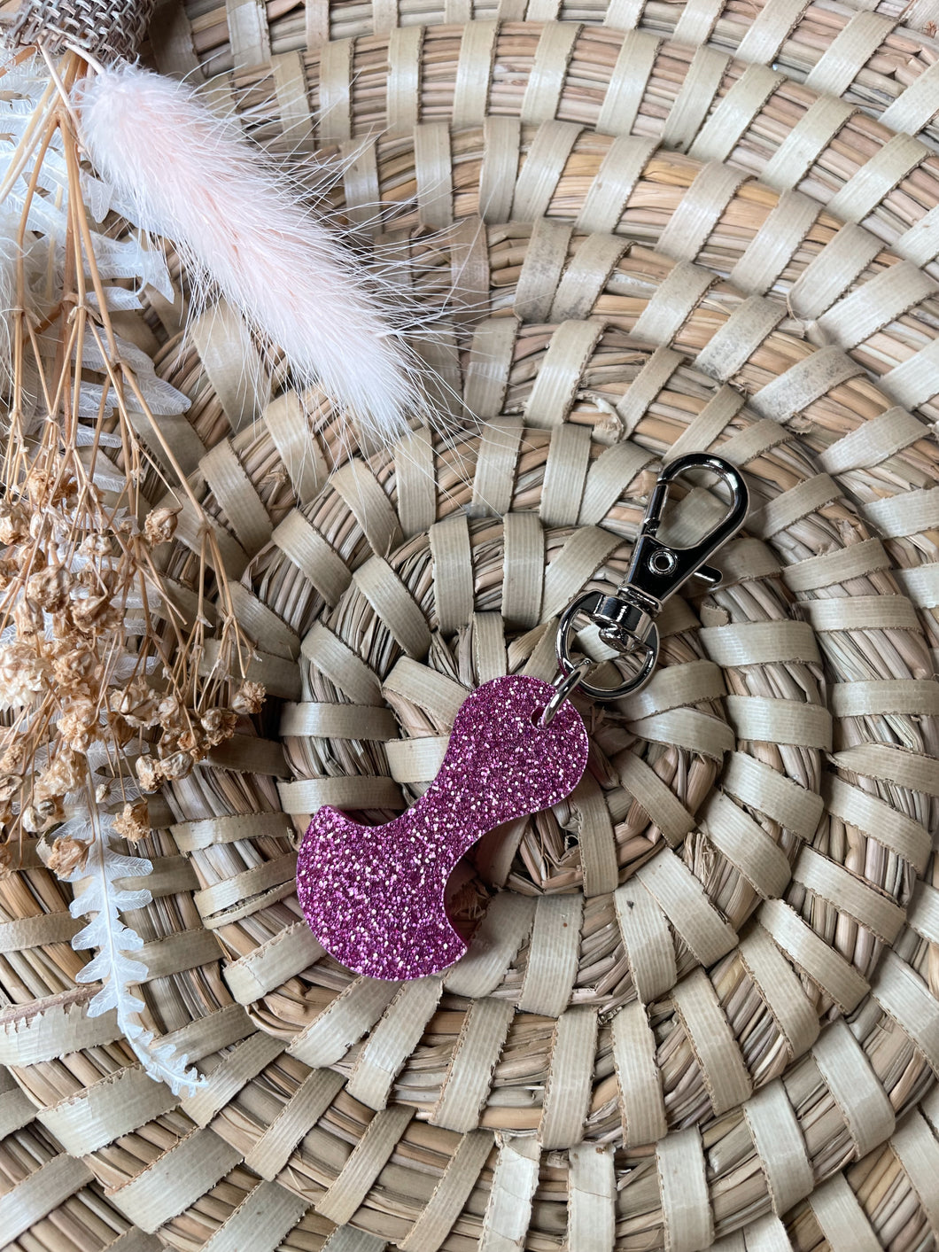 Dark Pink Glitter Trolley Token