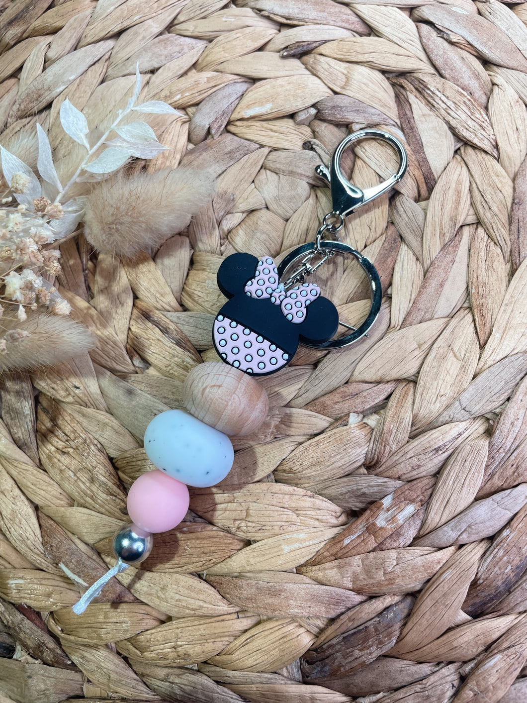 Pink Mouse Ears Keychain