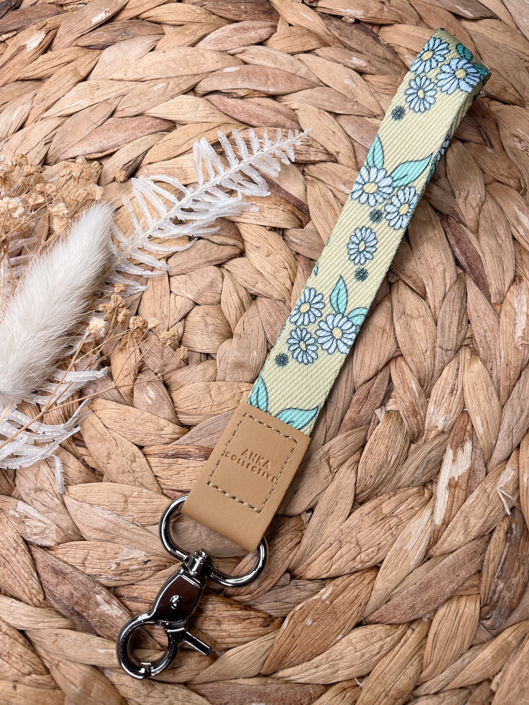 Honey Floral Wristlet