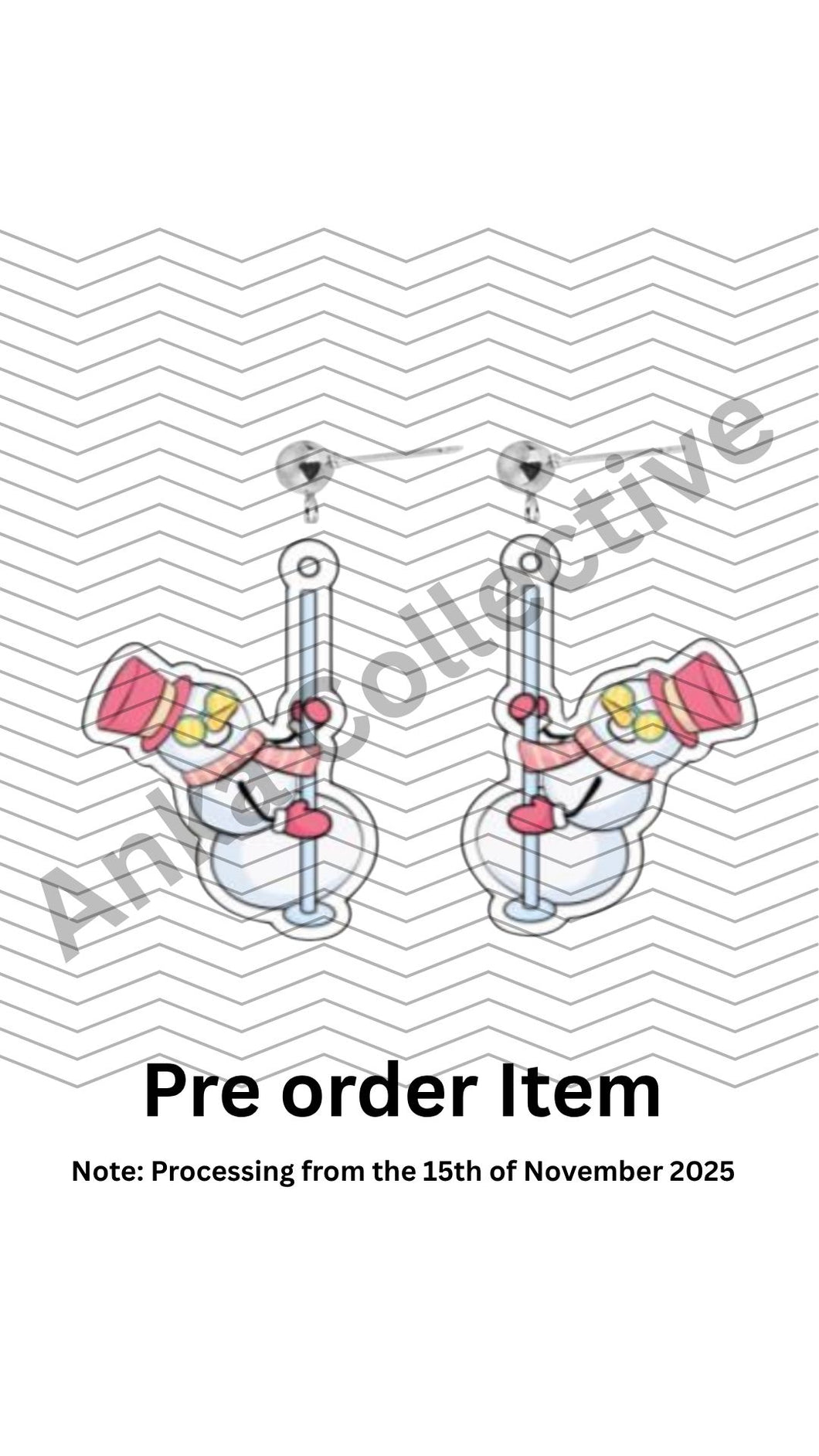 Naughty Snowman Dangle Earrings