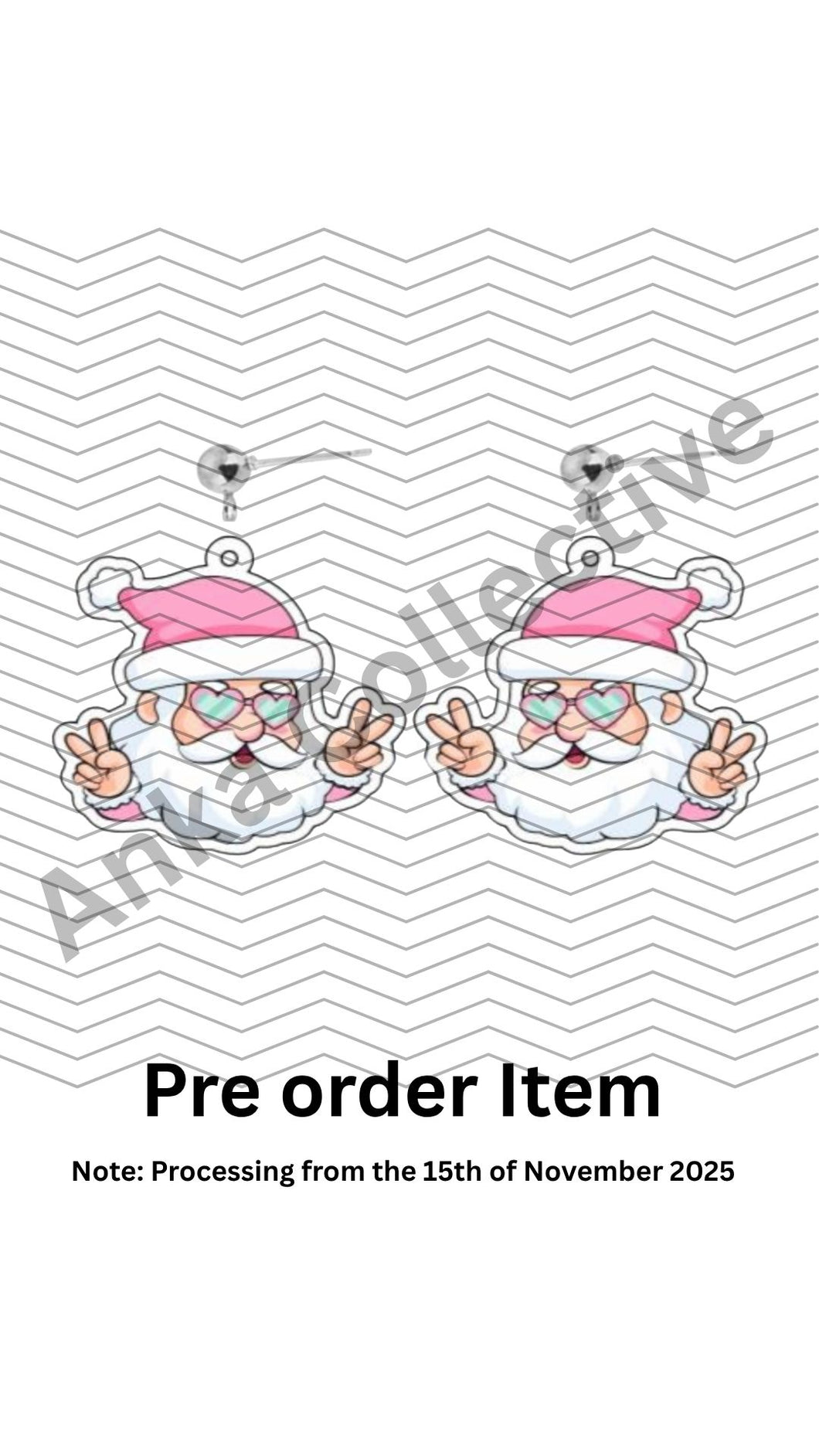 Peace Santa Dangle Earrings