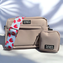 Load image into Gallery viewer, Pooch Walking Bag (Neutral Oat) - Strawberry Gingham
