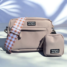 Load image into Gallery viewer, Pooch Walking Bag (Neutral Oat) - Mocha Gingham

