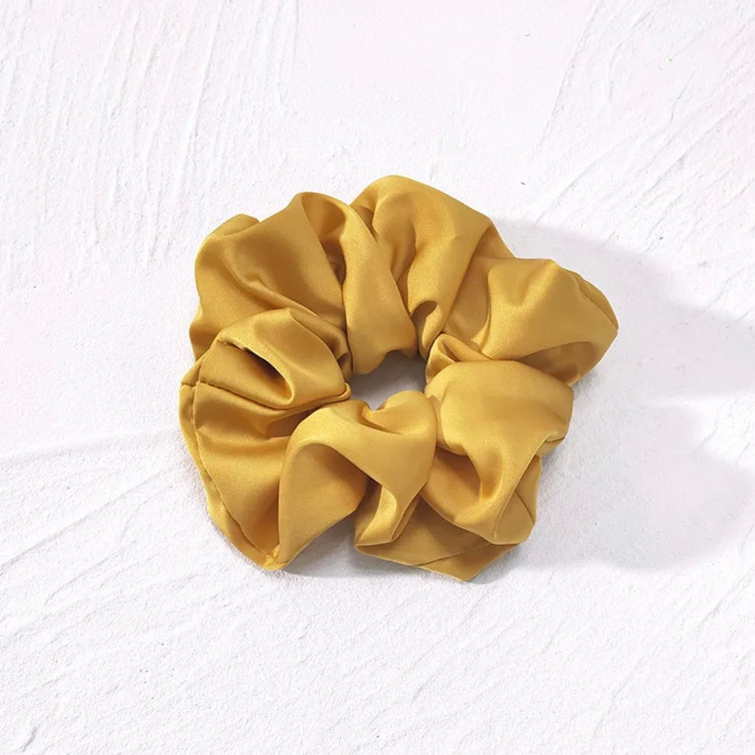 Reg Mustard Satin Scrunchie