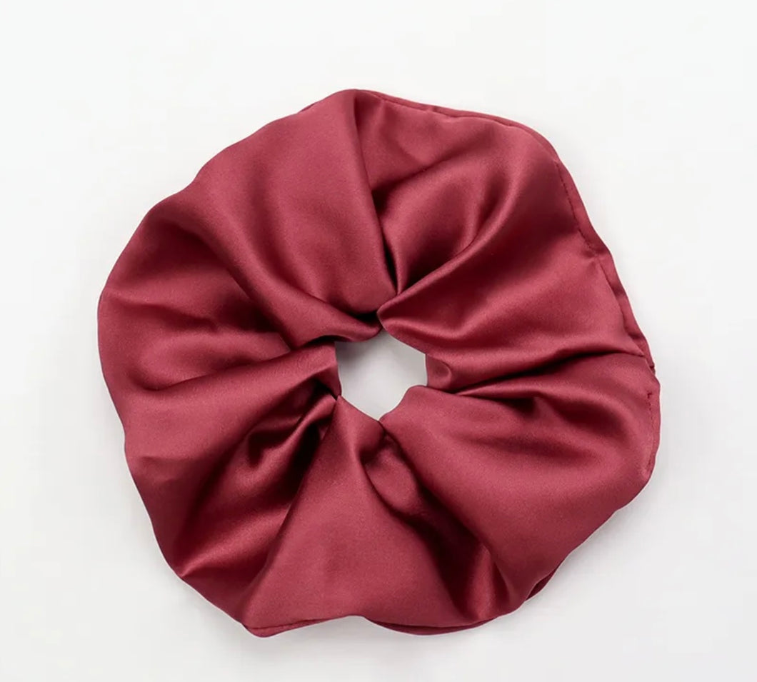 Large Rose Satin Scrunchie