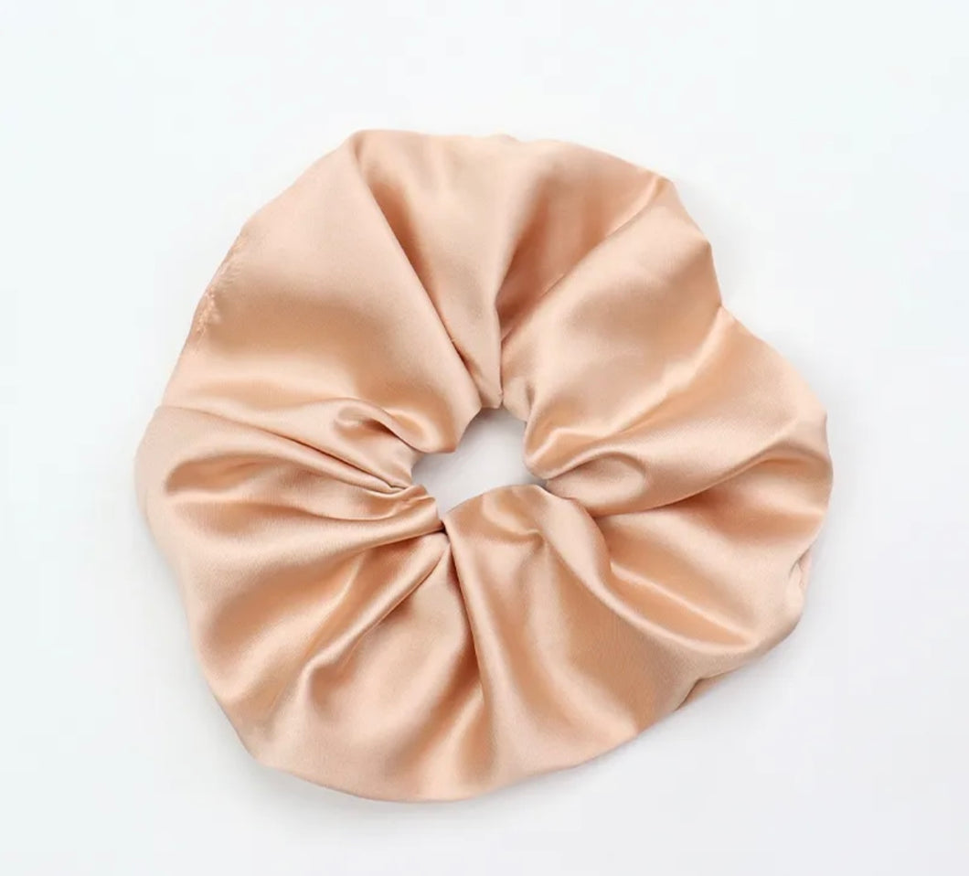 Large Rose Gold Satin Scrunchie