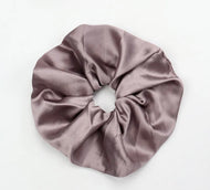Large Grey Satin Scrunchie