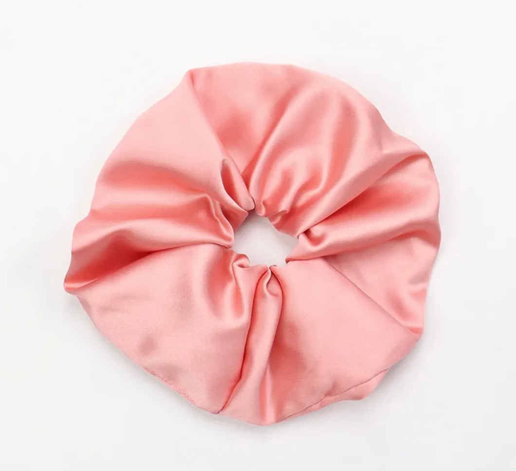 Large Blush Satin Scrunchie