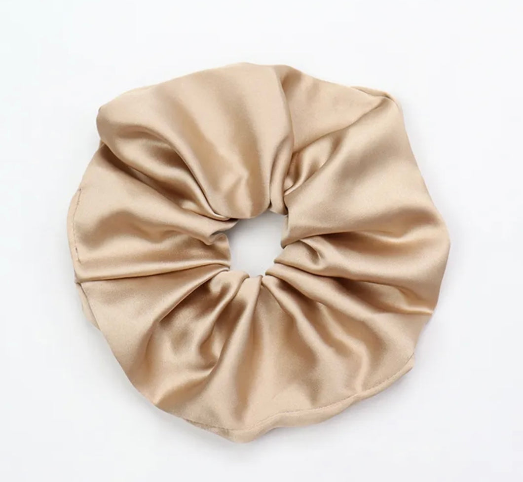 Large Champagne Satin Scrunchie