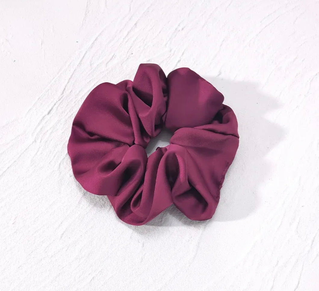 Reg Port Wine Satin Scrunchie