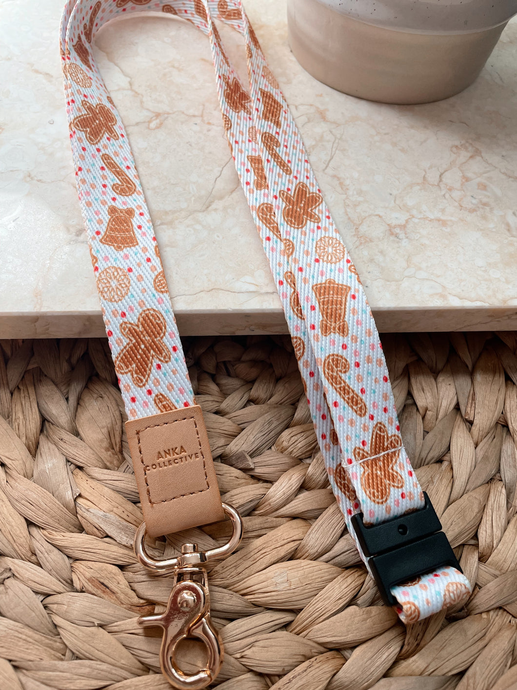Gingerbread Fabric Lanyard