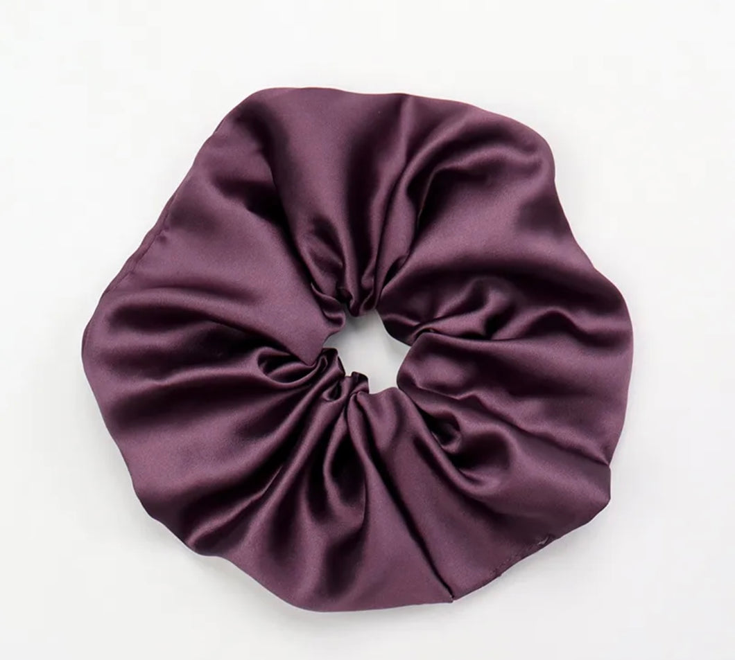 Large Purple Satin Scrunchie