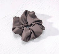 Reg Taupe Wine Satin Scrunchie