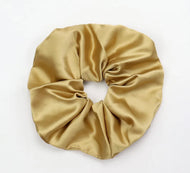 Large Mustard Satin Scrunchie