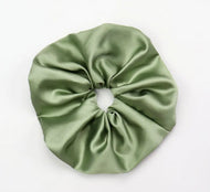 Large Green Satin Scrunchie