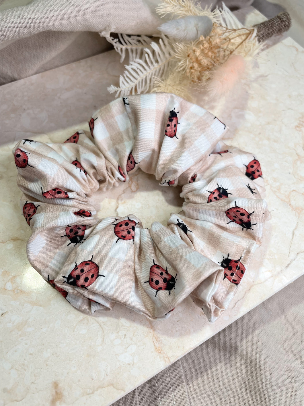 Ladybug Gingham Scrunchie