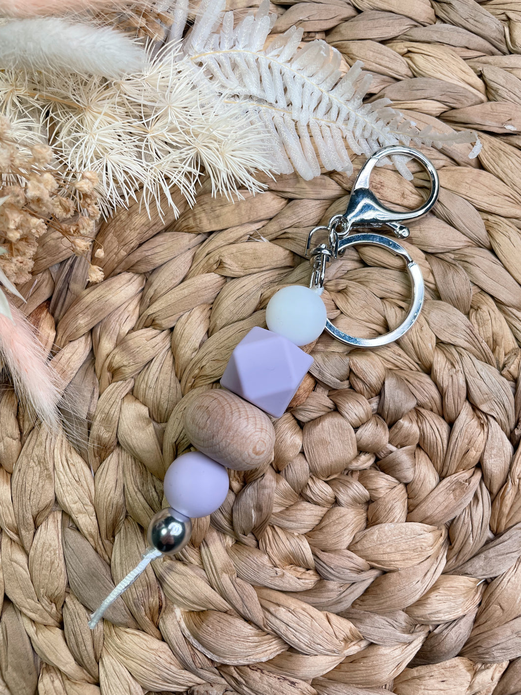 Lavender Wooden Keychain