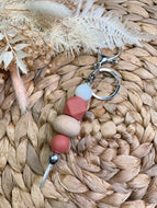 Maroon Wooden Keychain