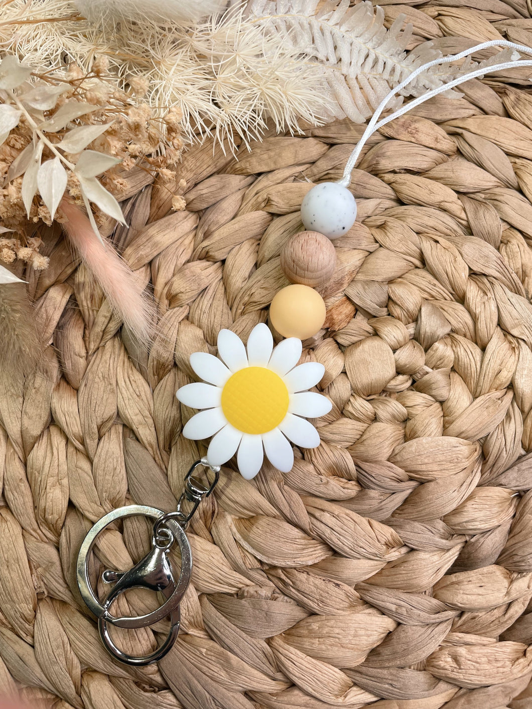 White Sunflower Lanyard