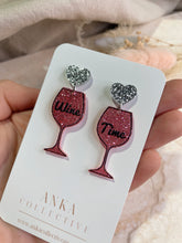 Load image into Gallery viewer, Wine Time Dangle Earrings
