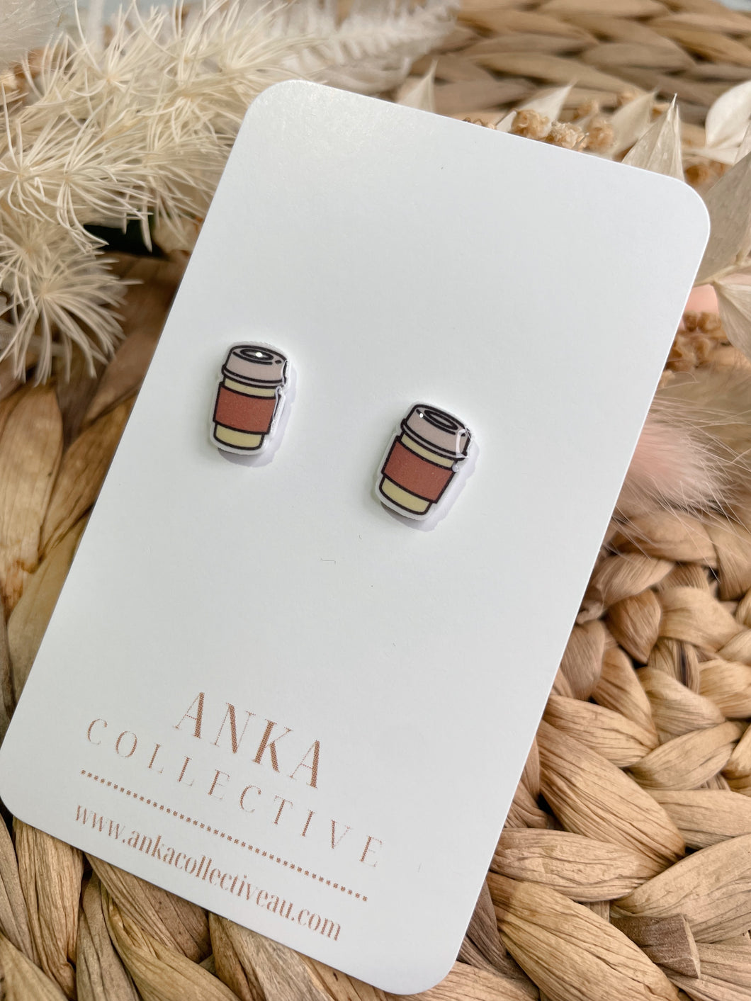 Coffee Stud Earrings