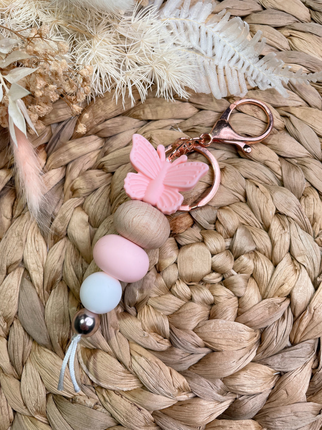 Pink Butterfly Keychain