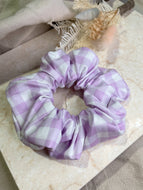 Purple Gingham Scrunchie