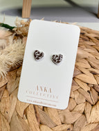 Brown Cow Print Stud Earrings