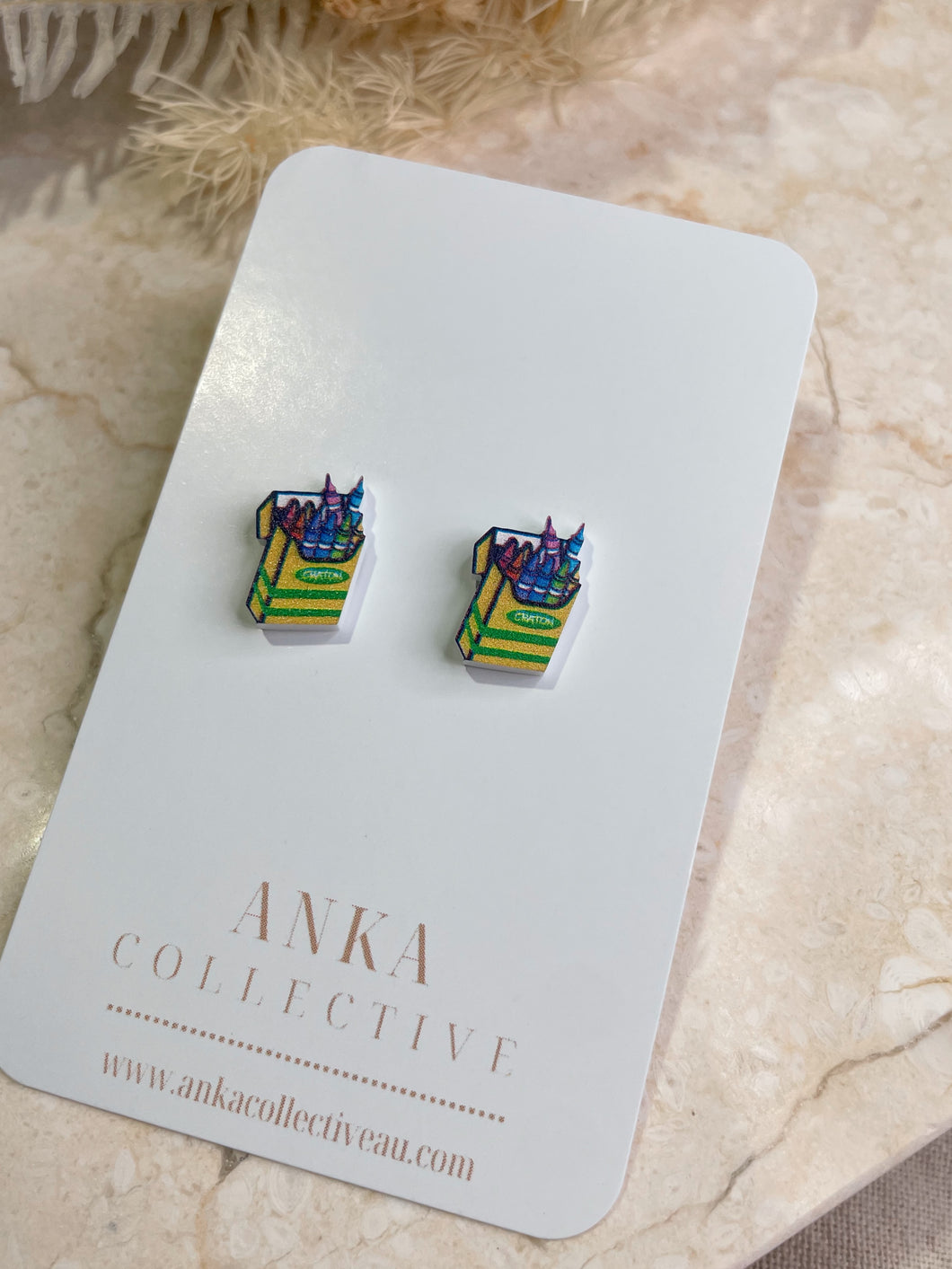 Pack of Crayons Stud Earrings