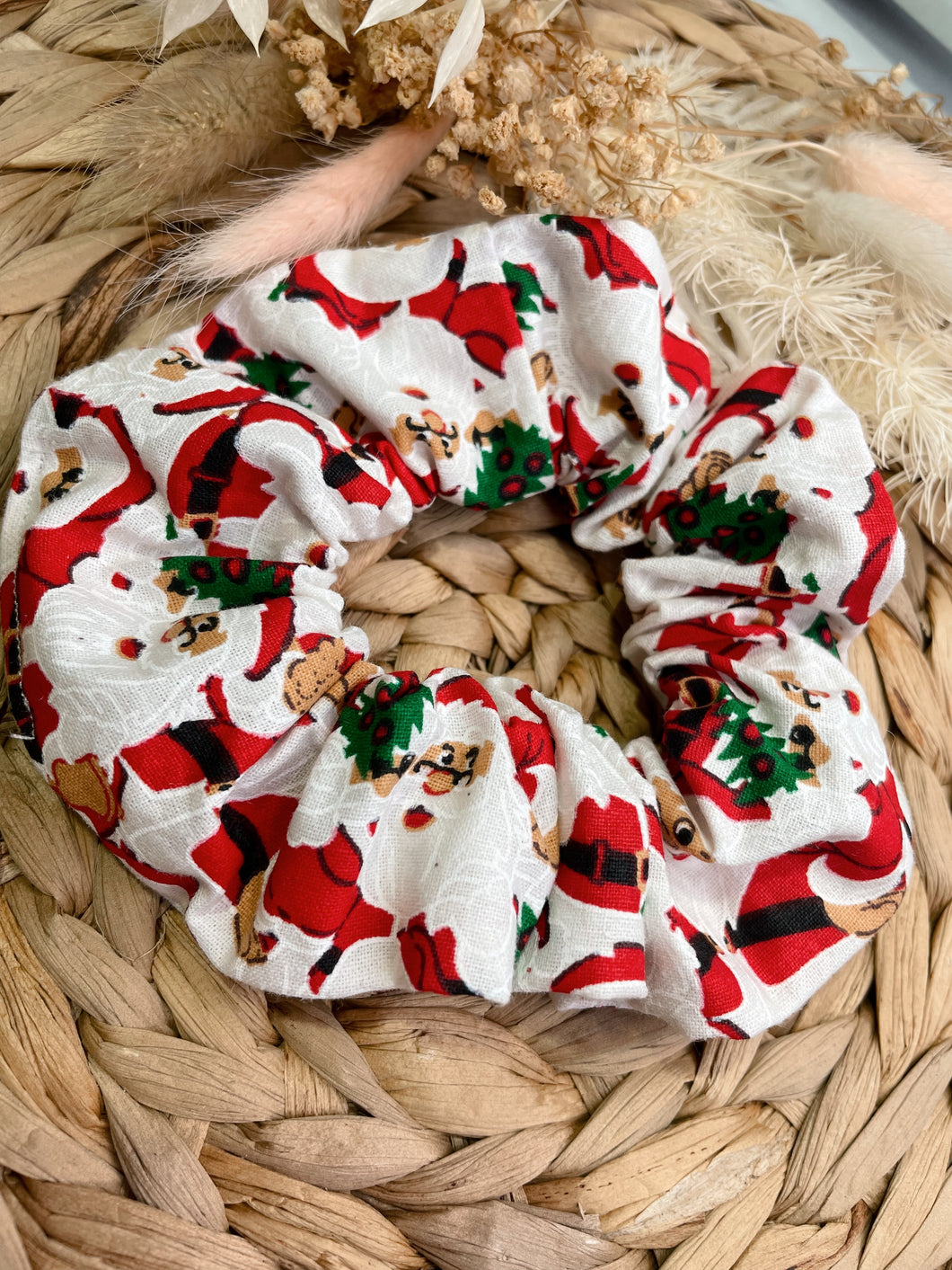 Xmas Santa Cotton Scrunchie