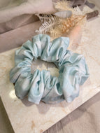 Blue Gingham Scrunchie