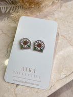 Copper Daisy Stud Earrings