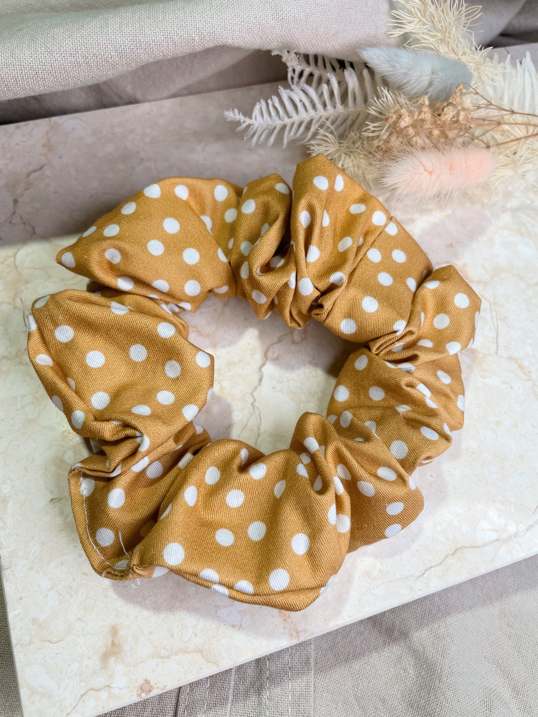 Tan Spots Scrunchie